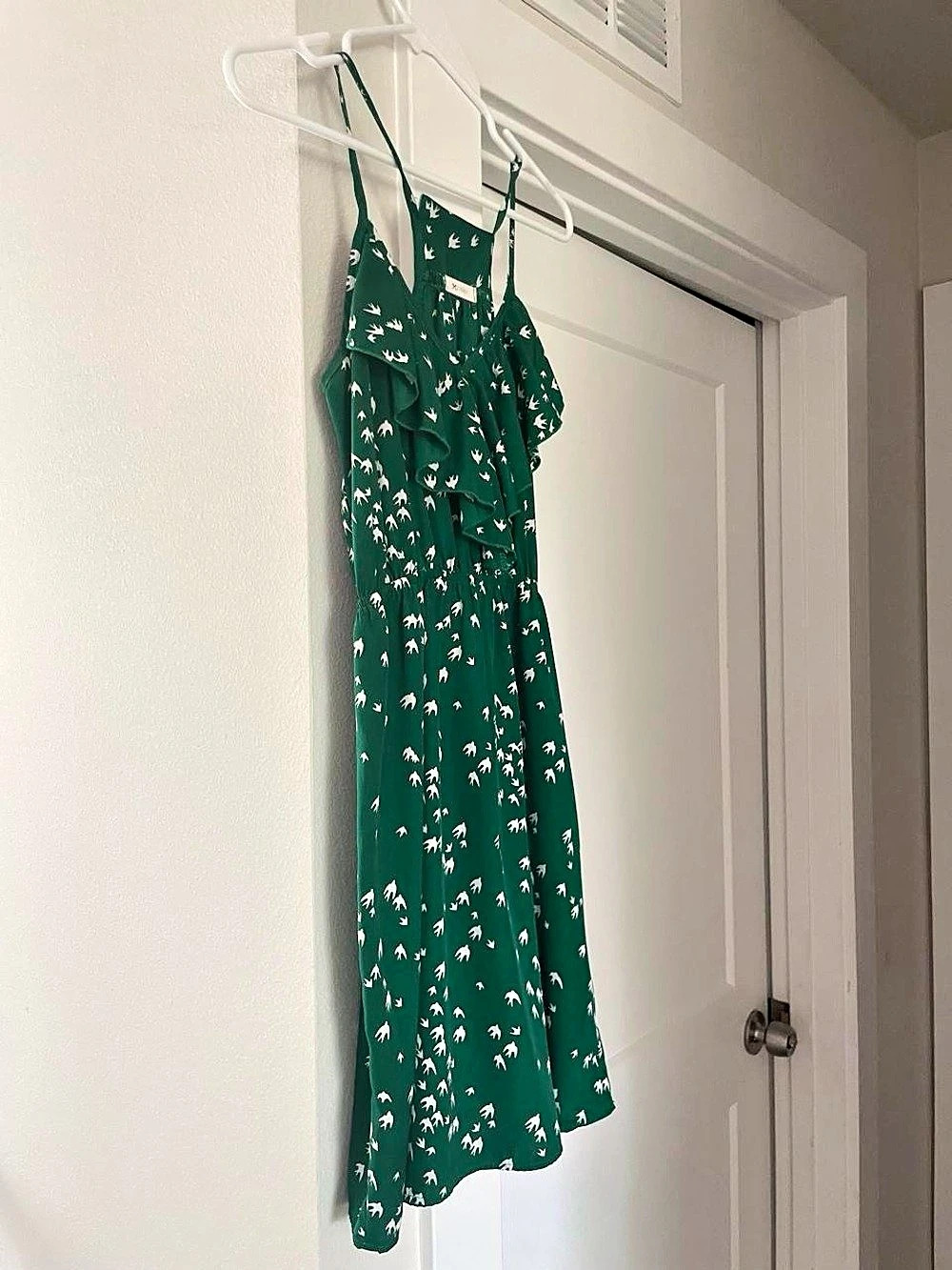 Xhilaration Green Floral Ruffle Mini Dress
